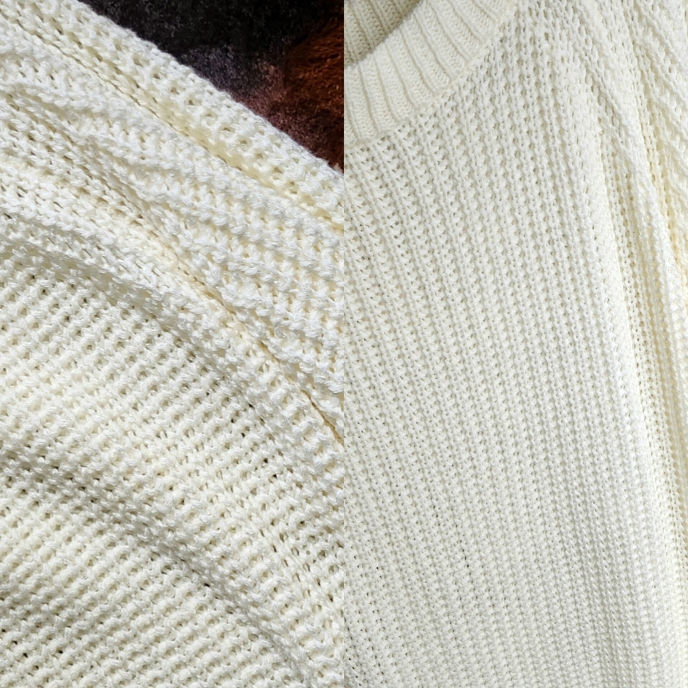 . Impressions Boutique Open Knit Crochet Off The Shoulder Long Sleeve Sweater - Picture 9 of 15